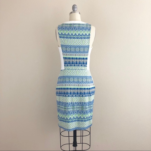 Ella Moss Geometric Print Front Zip Bodycon Dress - Picture 5 of 6